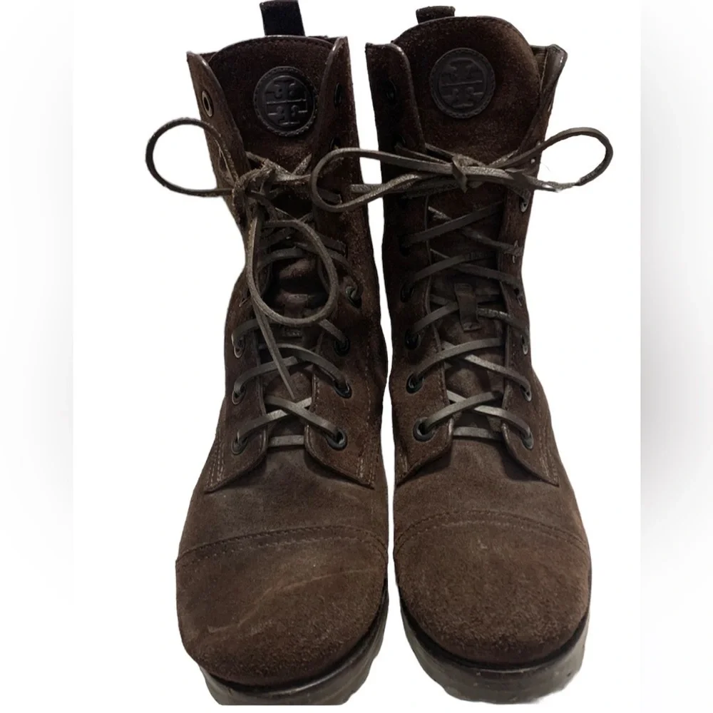 Tory Burch Suede 8 M Broome Lace Up Combat Boots